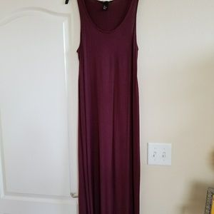 Floor length maroon maxi dress